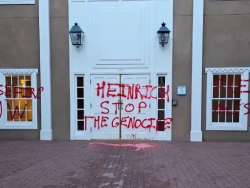 U.S. Sen Heinrich's Santa Fe office was vandalized with anti-Israel graffiti