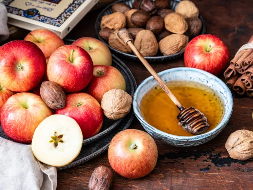 Apples and Honey on a table