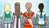 Drawing illustration of diverse women